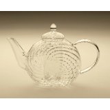Bonjour Tea Handblown Glass Zen Teapot with Stainless Steel Infuser and Bamboo Trivet, 34-Ounce