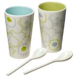 Yedi Retro Flowers Cups with Spoons Set